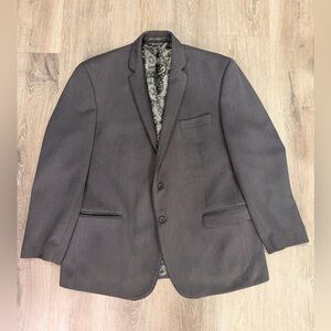 Van Heusen Gray Two-Button Sport Coat with Paisley Lining